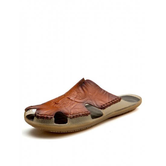Men Non Slip Hand Stitching Splicing Large Size Soft Sole Casual Slippers Men Non Slip Hand Stitching Splicing Large Size Soft Sole Casual Slippers