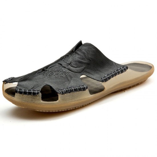Men Non Slip Hand Stitching Splicing Large Size Soft Sole Casual Slippers Men Non Slip Hand Stitching Splicing Large Size Soft Sole Casual Slippers