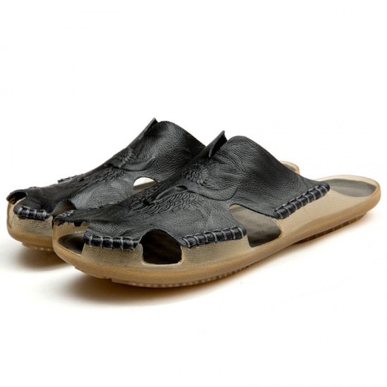 Men Non Slip Hand Stitching Splicing Large Size Soft Sole Casual Slippers Men Non Slip Hand Stitching Splicing Large Size Soft Sole Casual Slippers