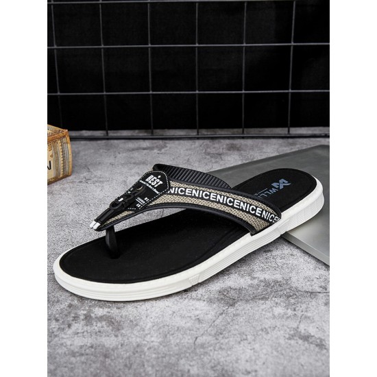 Men Casual Outdoor Denim Fabric Slip On Beach Flip Flop Slippers Men Casual Outdoor Denim Fabric Slip On Beach Flip Flop Slippers