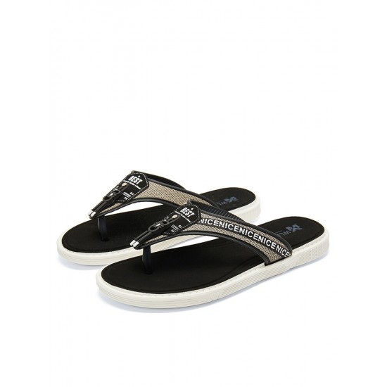 Men Casual Outdoor Denim Fabric Slip On Beach Flip Flop Slippers Men Casual Outdoor Denim Fabric Slip On Beach Flip Flop Slippers