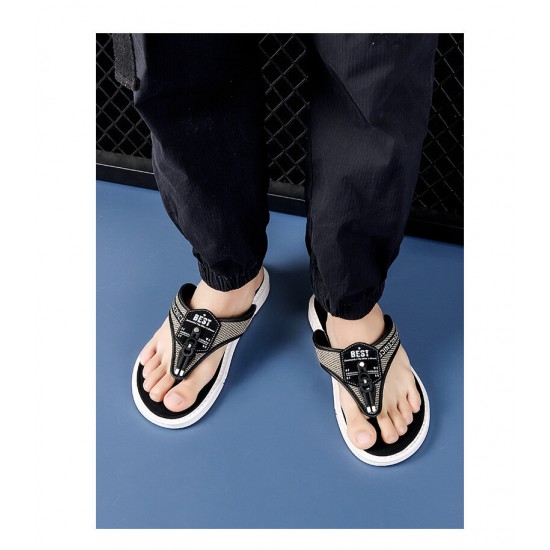 Men Casual Outdoor Denim Fabric Slip On Beach Flip Flop Slippers Men Casual Outdoor Denim Fabric Slip On Beach Flip Flop Slippers