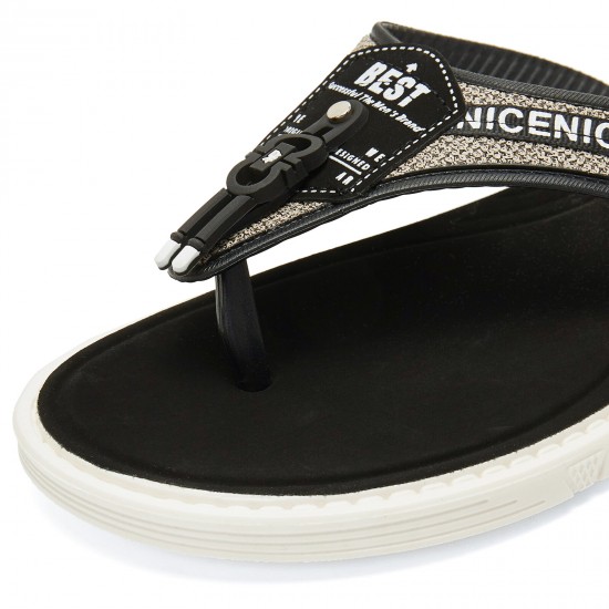 Men Casual Outdoor Denim Fabric Slip On Beach Flip Flop Slippers Men Casual Outdoor Denim Fabric Slip On Beach Flip Flop Slippers