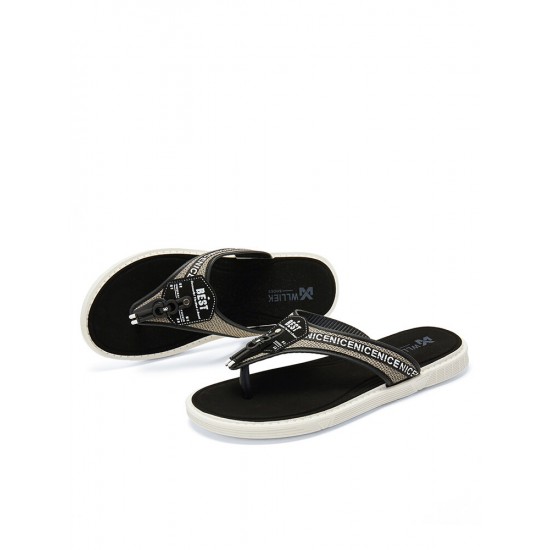 Men Casual Outdoor Denim Fabric Slip On Beach Flip Flop Slippers Men Casual Outdoor Denim Fabric Slip On Beach Flip Flop Slippers