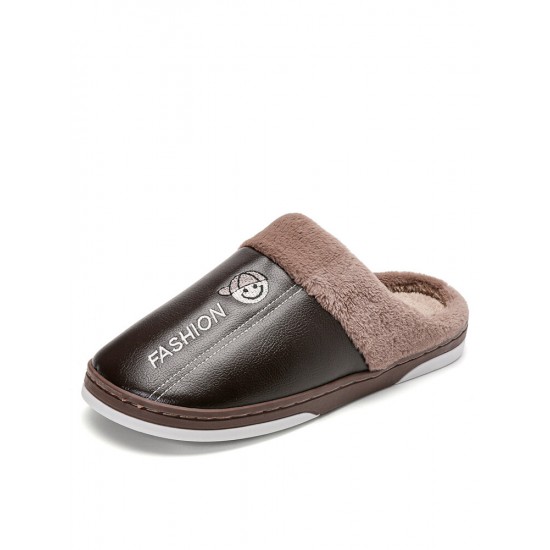 Men Warm Lined Stitching Slip-On Backless Soft Casual Slippers Men Warm Lined Stitching Slip-On Backless Soft Casual Slippers