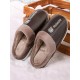 Men Warm Lined Stitching Slip-On Backless Soft Casual Slippers Men Warm Lined Stitching Slip-On Backless Soft Casual Slippers