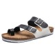 Men Metal Design Color Block Comfy Cork Bottom Thumb Slippers Men Metal Design Color Block Comfy Cork Bottom Thumb Slippers