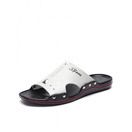 Men Breathable Leatehr Slip Resistant Soft Sole Casual Beach Slippers Men Breathable Leatehr Slip Resistant Soft Sole Casual Beach Slippers