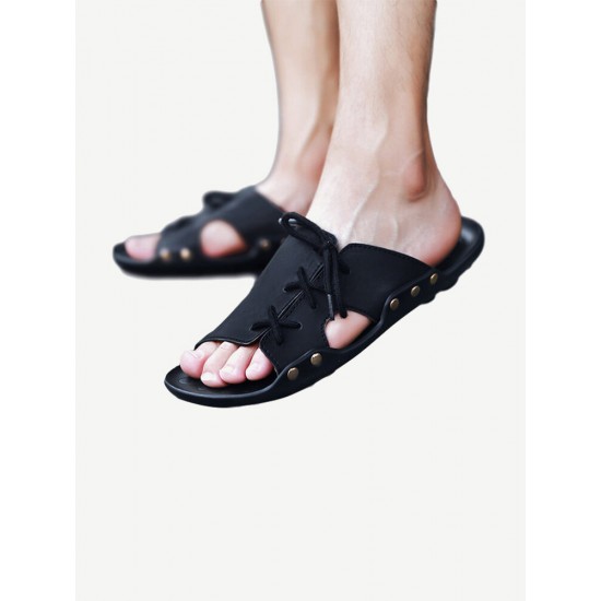 Seasonal Strap Slippers British Breathable Beach Slippers Casual Slip Fashion Men\'s Shoes Seasonal Strap Slippers British Breathable Beach Slippers Casual Slip Fashion Men\'s Shoes
