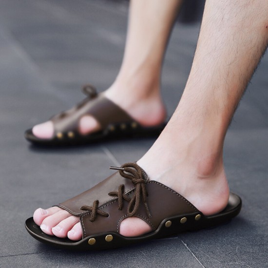 Seasonal Strap Slippers British Breathable Beach Slippers Casual Slip Fashion Men\'s Shoes Seasonal Strap Slippers British Breathable Beach Slippers Casual Slip Fashion Men\'s Shoes