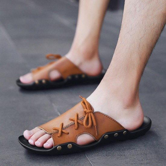Seasonal Strap Slippers British Breathable Beach Slippers Casual Slip Fashion Men\'s Shoes Seasonal Strap Slippers British Breathable Beach Slippers Casual Slip Fashion Men\'s Shoes