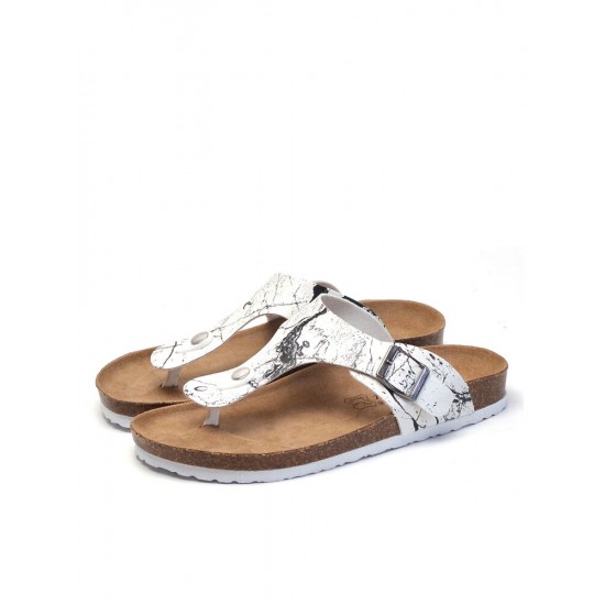 Men Comfy Printing Pattern Soft Cork Sole Light Weight Clip Toe Slippers Men Comfy Printing Pattern Soft Cork Sole Light Weight Clip Toe Slippers