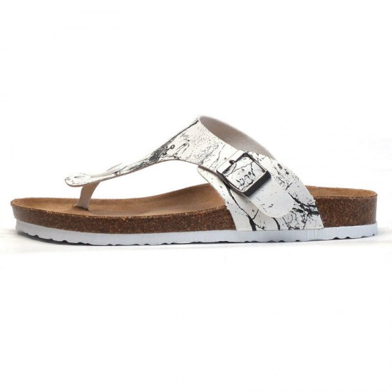 Men Comfy Printing Pattern Soft Cork Sole Light Weight Clip Toe Slippers Men Comfy Printing Pattern Soft Cork Sole Light Weight Clip Toe Slippers