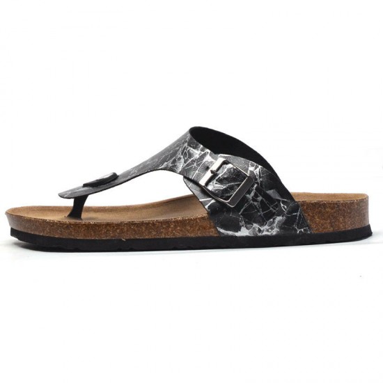 Men Comfy Printing Pattern Soft Cork Sole Light Weight Clip Toe Slippers Men Comfy Printing Pattern Soft Cork Sole Light Weight Clip Toe Slippers