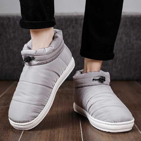 Men Comfy Warm Plush Lining Slip Resistant Elastic Slip On Home Slippers Men Comfy Warm Plush Lining Slip Resistant Elastic Slip On Home Slippers