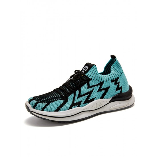 Men Breathable Knitted Fabric Lace Up Running Sports Casual Shoes Men Breathable Knitted Fabric Lace Up Running Sports Casual Shoes