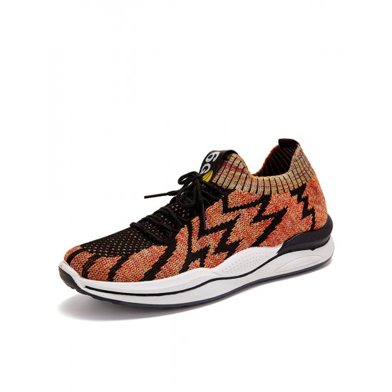 Men Breathable Knitted Fabric Lace Up Running Sports Casual Shoes Men Breathable Knitted Fabric Lace Up Running Sports Casual Shoes