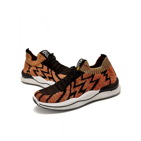 Men Breathable Knitted Fabric Lace Up Running Sports Casual Shoes Men Breathable Knitted Fabric Lace Up Running Sports Casual Shoes