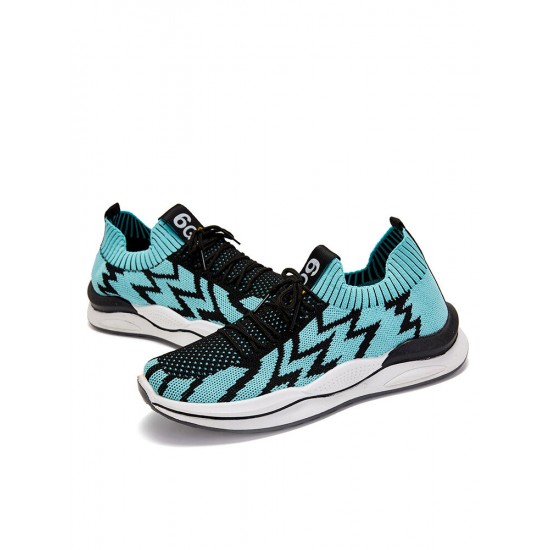 Men Breathable Knitted Fabric Lace Up Running Sports Casual Shoes Men Breathable Knitted Fabric Lace Up Running Sports Casual Shoes