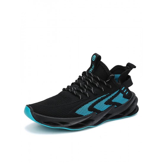 Men Knitted Fabric Breathable Non Slip Athletic Running Walking Blade Type Sneakers Men Knitted Fabric Breathable Non Slip Athletic Running Walking Blade Type Sneakers