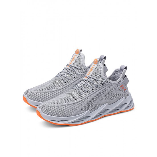 Men Knitted Fabric Breathable Non Slip Athletic Running Walking Blade Type Sneakers Men Knitted Fabric Breathable Non Slip Athletic Running Walking Blade Type Sneakers