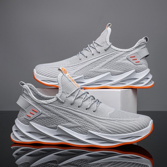 Men Knitted Fabric Breathable Non Slip Athletic Running Walking Blade Type Sneakers Men Knitted Fabric Breathable Non Slip Athletic Running Walking Blade Type Sneakers