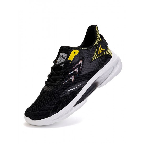 Men Knitted Fabric Breathable Lightweight Lace Up Sport Running Sneakers Men Knitted Fabric Breathable Lightweight Lace Up Sport Running Sneakers