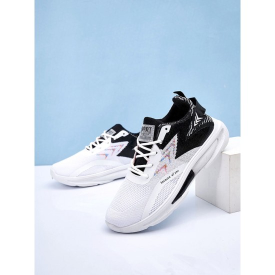 Men Knitted Fabric Breathable Lightweight Lace Up Sport Running Sneakers Men Knitted Fabric Breathable Lightweight Lace Up Sport Running Sneakers