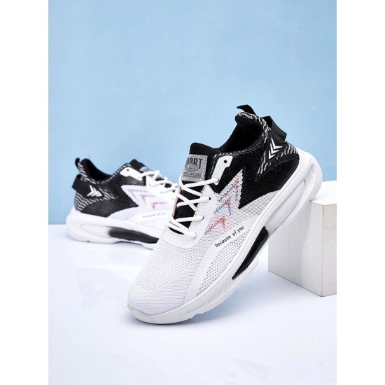 Men Knitted Fabric Breathable Lightweight Lace Up Sport Running Sneakers Men Knitted Fabric Breathable Lightweight Lace Up Sport Running Sneakers