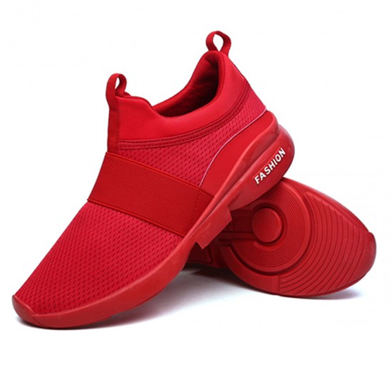 Men Elastic Band Portable Slip On Running Shoes Light Casual Sneakers Men Elastic Band Portable Slip On Running Shoes Light Casual Sneakers