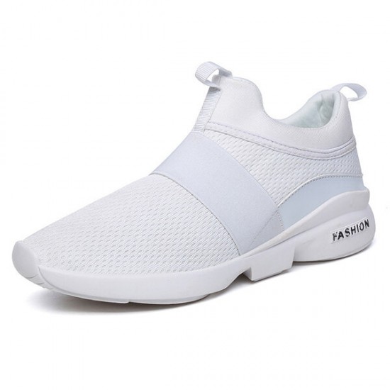 Men Elastic Band Portable Slip On Running Shoes Light Casual Sneakers Men Elastic Band Portable Slip On Running Shoes Light Casual Sneakers