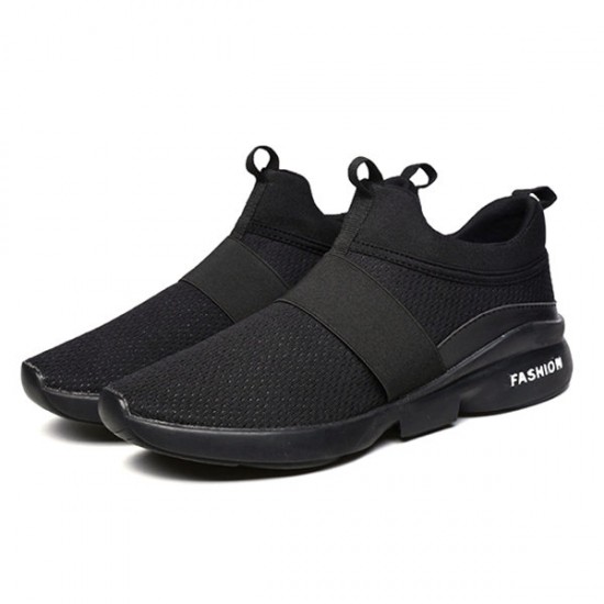 Men Elastic Band Portable Slip On Running Shoes Light Casual Sneakers Men Elastic Band Portable Slip On Running Shoes Light Casual Sneakers