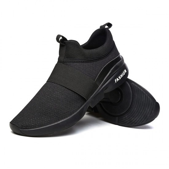 Men Elastic Band Portable Slip On Running Shoes Light Casual Sneakers Men Elastic Band Portable Slip On Running Shoes Light Casual Sneakers