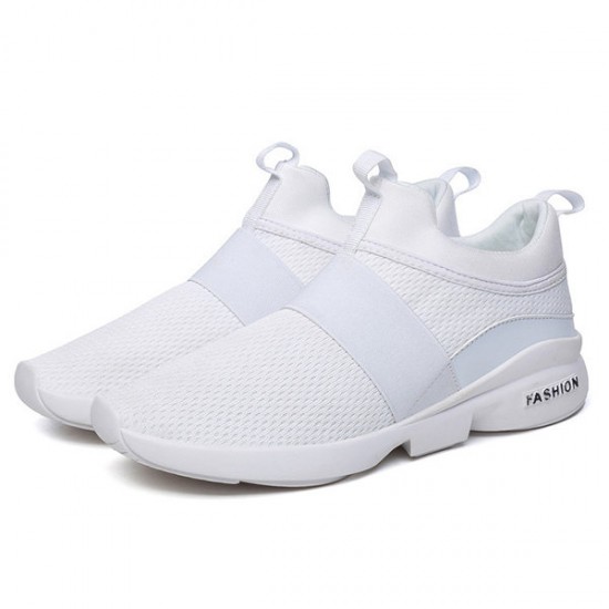 Men Elastic Band Portable Slip On Running Shoes Light Casual Sneakers Men Elastic Band Portable Slip On Running Shoes Light Casual Sneakers