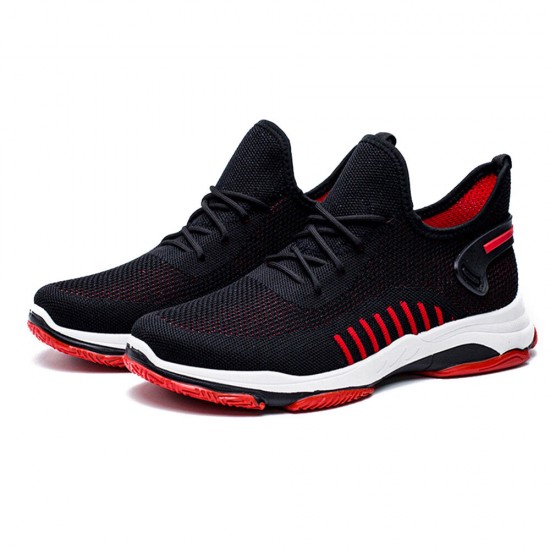 Men Knitted Fabric Breathable Lace Up Soft Comfy Sports Running Sneakers Men Knitted Fabric Breathable Lace Up Soft Comfy Sports Running Sneakers