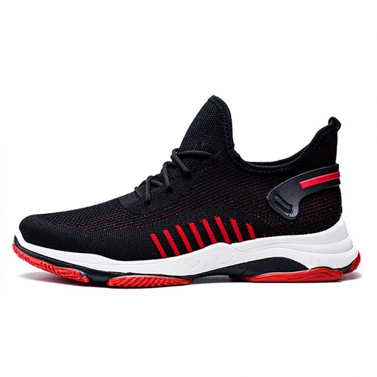 Men Knitted Fabric Breathable Lace Up Soft Comfy Sports Running Sneakers Men Knitted Fabric Breathable Lace Up Soft Comfy Sports Running Sneakers