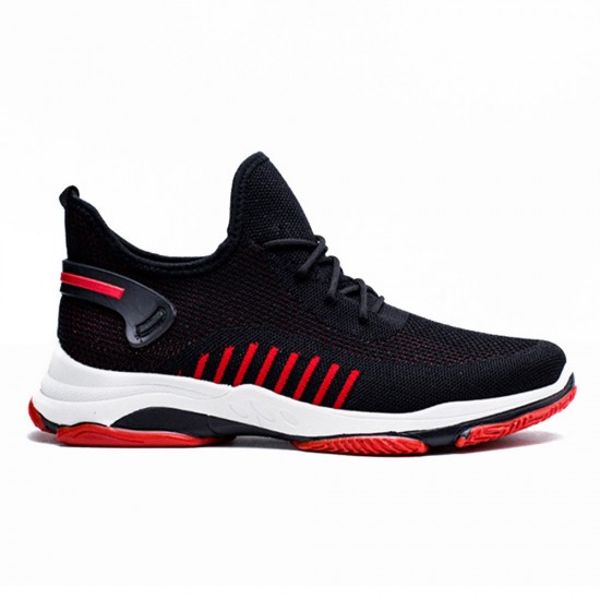 Men Knitted Fabric Breathable Lace Up Soft Comfy Sports Running Sneakers Men Knitted Fabric Breathable Lace Up Soft Comfy Sports Running Sneakers