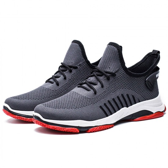 Men Knitted Fabric Breathable Lace Up Soft Comfy Sports Running Sneakers Men Knitted Fabric Breathable Lace Up Soft Comfy Sports Running Sneakers