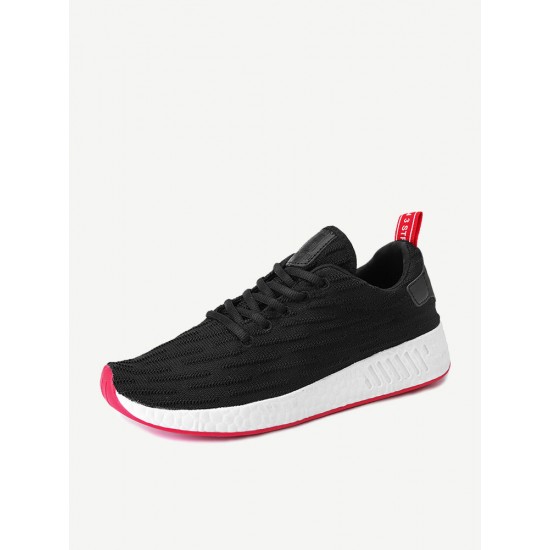 Men Knitted Fabric Breathable Lace Up Casual Running Shoes Men Knitted Fabric Breathable Lace Up Casual Running Shoes