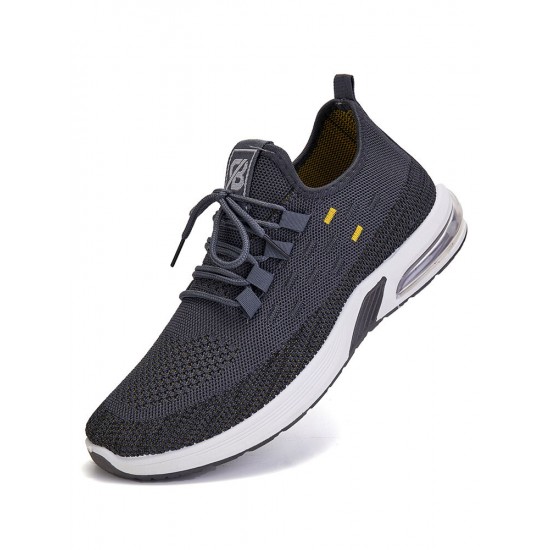 Men Knitted Fabric Air-cushion Sole Shock Absorption Running Sneakers Men Knitted Fabric Air-cushion Sole Shock Absorption Running Sneakers