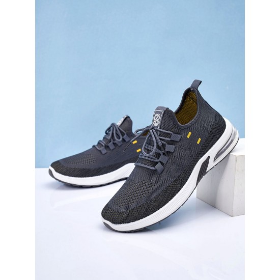 Men Knitted Fabric Air-cushion Sole Shock Absorption Running Sneakers Men Knitted Fabric Air-cushion Sole Shock Absorption Running Sneakers