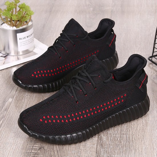 Large Size Men Knitted Fabric Breathable Casual Running Sneakers Large Size Men Knitted Fabric Breathable Casual Running Sneakers
