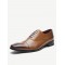 Men Retro Leather Cap Toe Non-slip Business Casual Formal Dress Shoes