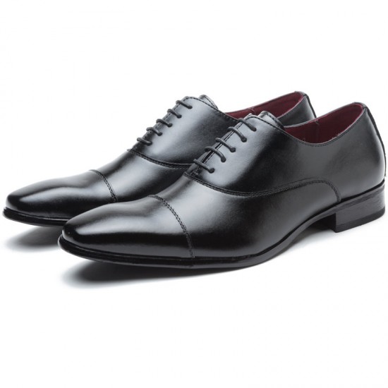 Men Retro Leather Cap Toe Non-slip Business Casual Formal Dress Shoes Men Retro Leather Cap Toe Non-slip Business Casual Formal Dress Shoes