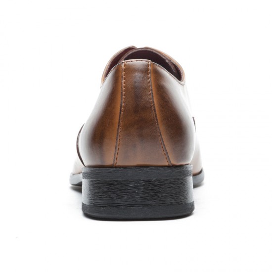 Men Retro Leather Cap Toe Non-slip Business Casual Formal Dress Shoes Men Retro Leather Cap Toe Non-slip Business Casual Formal Dress Shoes