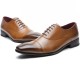 Men Retro Leather Cap Toe Non-slip Business Casual Formal Dress Shoes Men Retro Leather Cap Toe Non-slip Business Casual Formal Dress Shoes