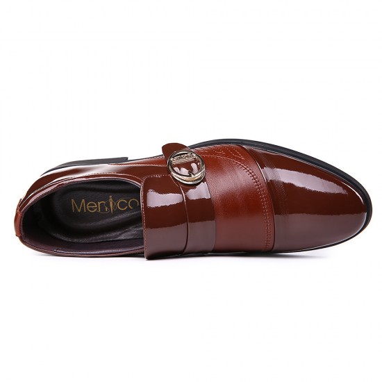 Men Leather Splicing Metal Buckle Non-slip Slip-ons Formal Shoes Men Leather Splicing Metal Buckle Non-slip Slip-ons Formal Shoes