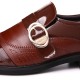 Men Leather Splicing Metal Buckle Non-slip Slip-ons Formal Shoes Men Leather Splicing Metal Buckle Non-slip Slip-ons Formal Shoes