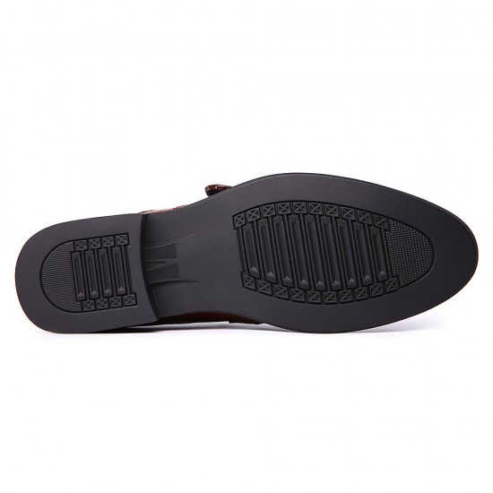 Men Leather Splicing Metal Buckle Non-slip Slip-ons Formal Shoes Men Leather Splicing Metal Buckle Non-slip Slip-ons Formal Shoes