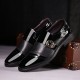 Men Leather Splicing Metal Buckle Non-slip Slip-ons Formal Shoes Men Leather Splicing Metal Buckle Non-slip Slip-ons Formal Shoes